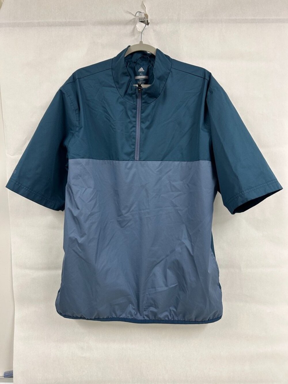 Nike Golf XL Windbreaker Pullover Blue Colorblock Short Sleeve Quarter Zip Sport